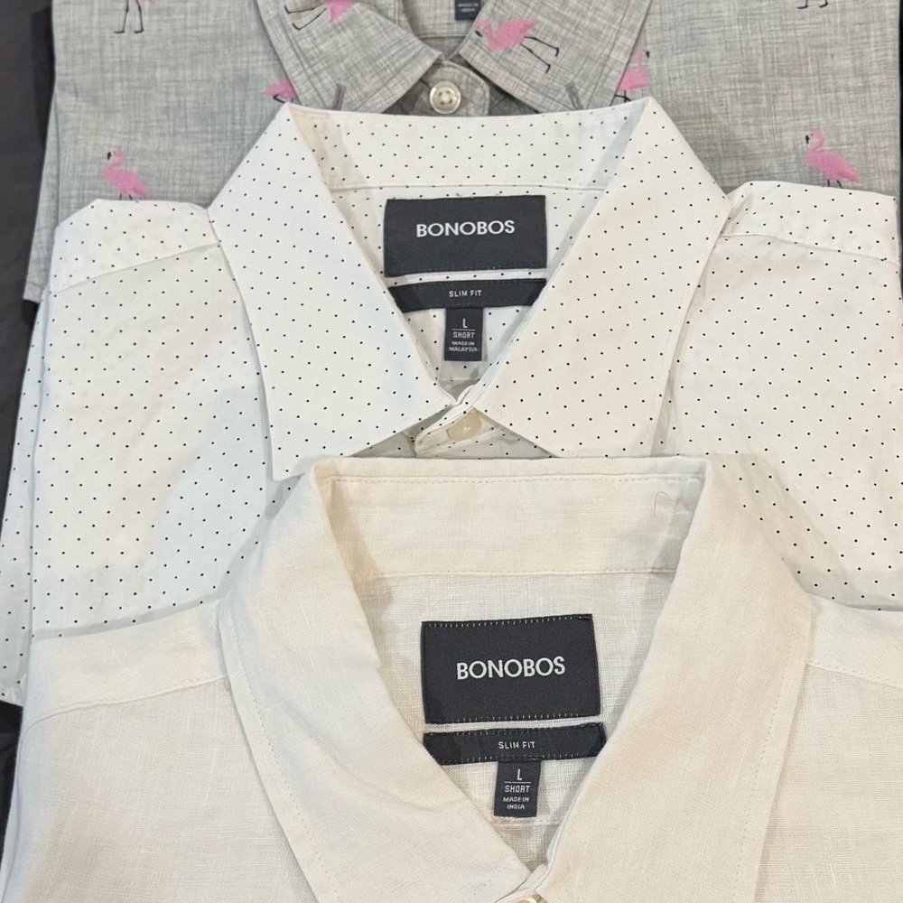 16 long sleeve Bonobos Casual slim fit shirts, mint condition, size L